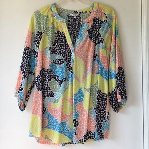 crown & ivy Abstract 3/4 Sleeve Blouse